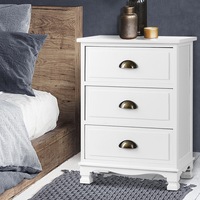 Artiss Bedside Tables 3 Drawers Side Table White