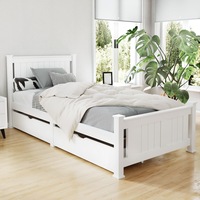 204x102 Artiss Bed Frame Single Size Wooden with 2 Drawers RIO