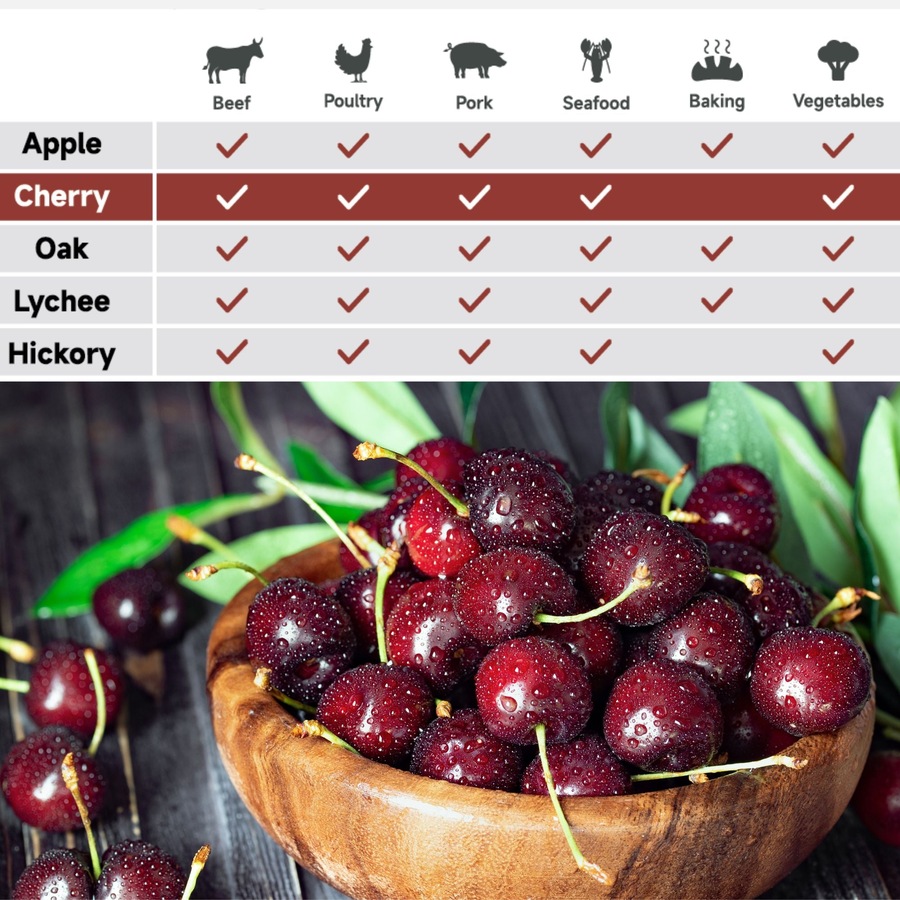 ASMOKE Cherry Wood BBQ Pellets 9kg 100% Natural Hardwood for Smokers & Grills