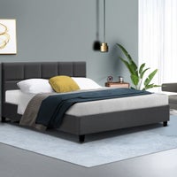 Buy Artiss Bed Frame Queen Size Charcoal TINO - MyDeal