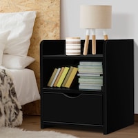 1 Drawer Artiss Bedside Table Black