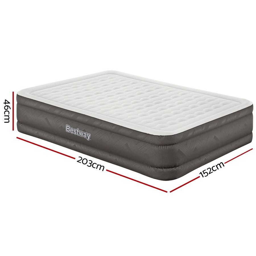 46cm Bestway Air Mattress Queen Inflatable Bed Airbed Grey