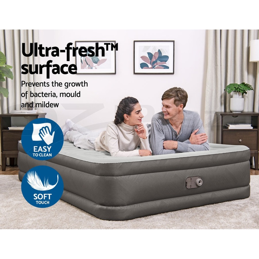 46cm Bestway Air Mattress Queen Inflatable Bed Airbed Grey