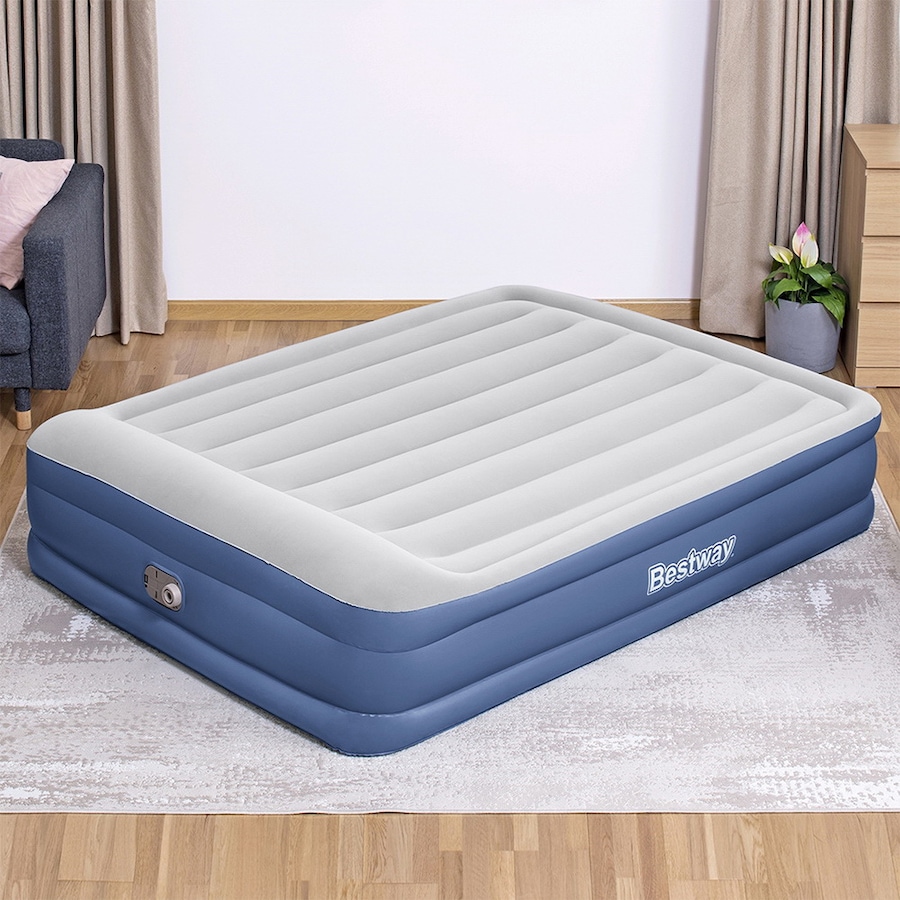 46cm Bestway Air Mattress Queen Inflatable Bed Airbed Blue