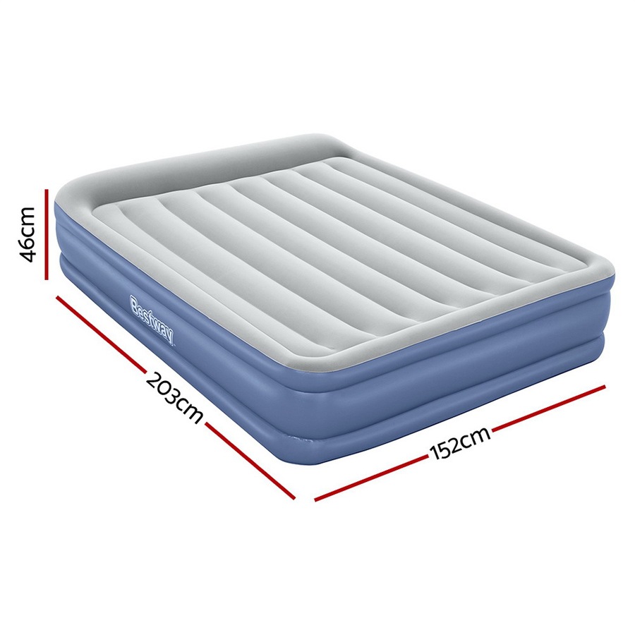 46cm Bestway Air Mattress Queen Inflatable Bed Airbed Blue