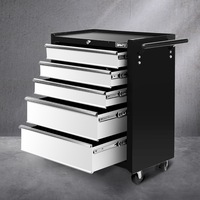 5 Drawer Giantz Tool Cabinet Trolley Storage Toolbox Grey