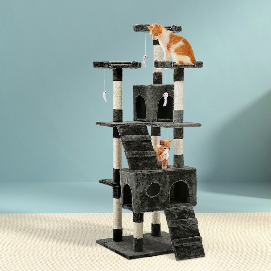 i.Pet Cat Tree Scratching Post Scratcher Tower Condo House Furniture Wood 180cm