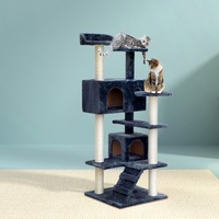 i.Pet 134cm Cat Tree Scratching Post Condo Tower Furniture - Grey