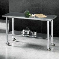 Cefito 1524x610mm Stainless Steel Kitchen Bench with Wheels 304