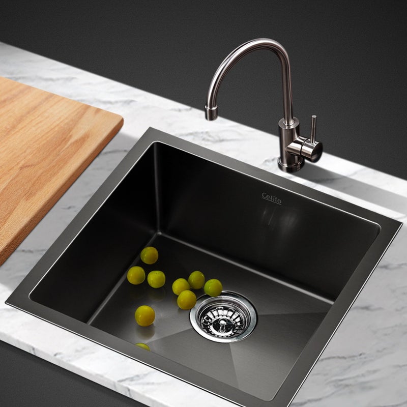 Cefito Stainless Steel Kitchen Sink 510x450mm Under Topmount Sinks Laundry Bowl Black Buy Kitchen Sinks 9350062157916