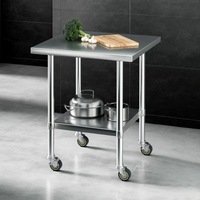 Cefito 760x760mm Stainless Steel Kitchen Bench with Wheels 430