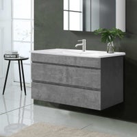 Buy Cefito 900mm Vanity Unit Bathroom Basin Sink Wall Cabinet Grey - MyDeal