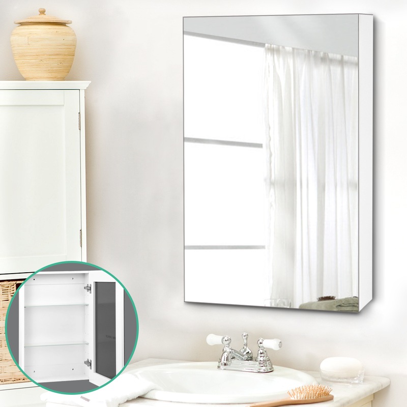 Buy Cefito Bathroom Mirror Cabinet 450x720mm White - MyDeal