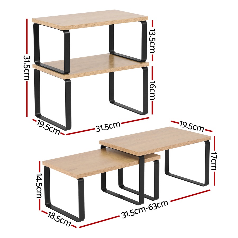 Cefito Set of 2 Kitchen Storage Shelves Rack Cupboard Cabinet Organiser