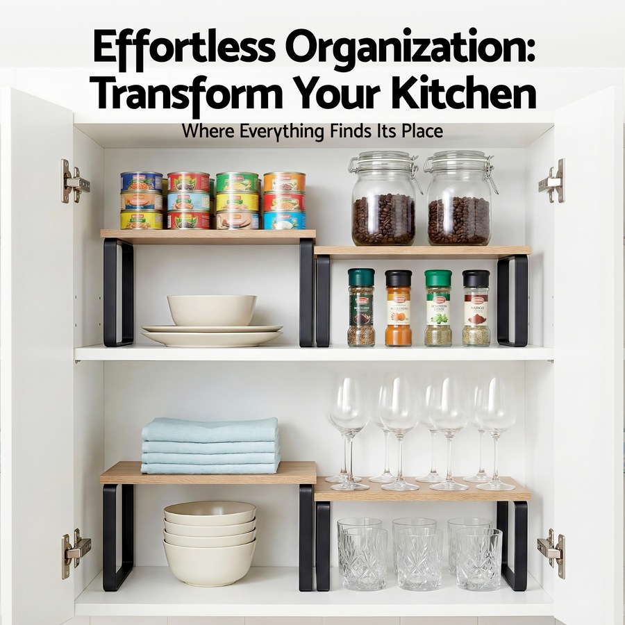 Cefito Set of 2 Kitchen Storage Shelves Rack Cupboard Cabinet Organiser