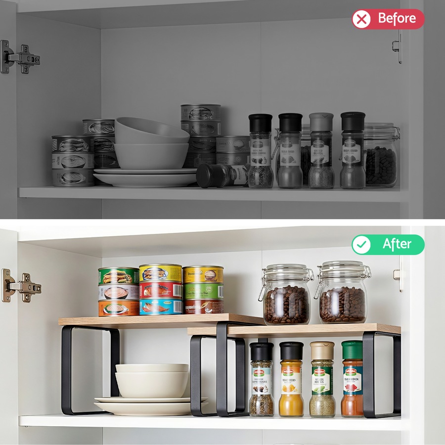 Cefito Set of 2 Kitchen Storage Shelves Rack Cupboard Cabinet Organiser