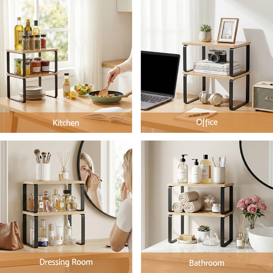 Cefito Set of 2 Kitchen Storage Shelves Rack Cupboard Cabinet Organiser