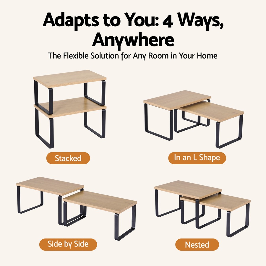 Cefito Set of 2 Kitchen Storage Shelves Rack Cupboard Cabinet Organiser