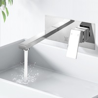 1 Set of Cefito Bathroom Taps Wall Basin Mixer Tap Faucet Bath Spout Matte Chrome