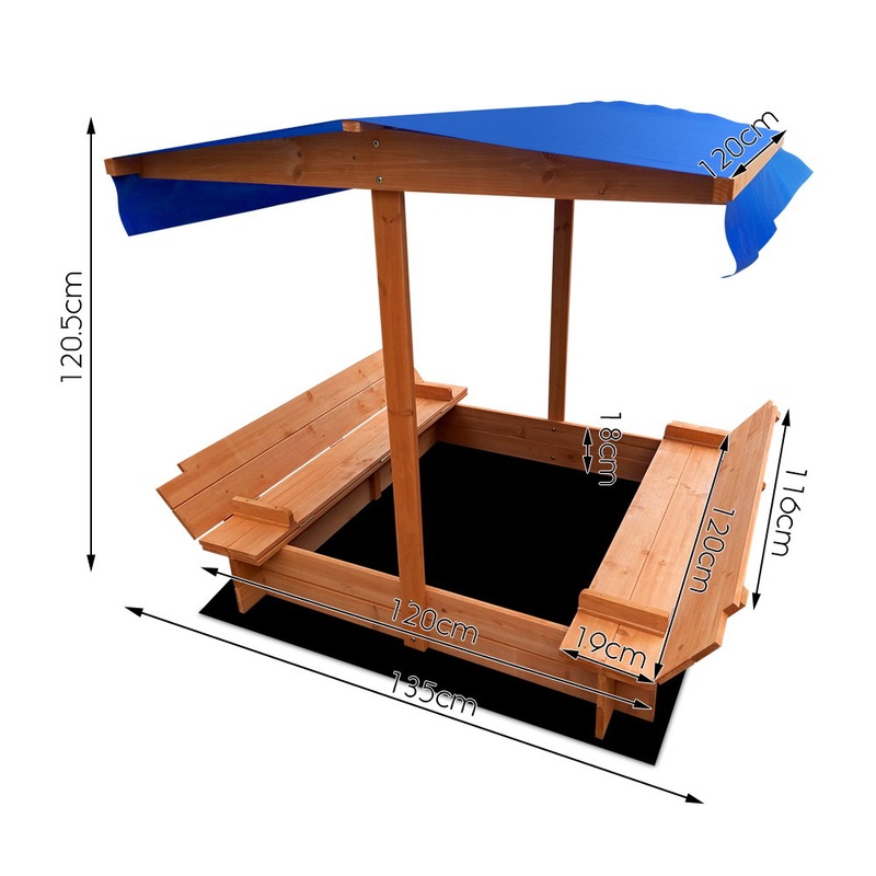 keezi kids sandpit toy box sand pit wooden outdoor play children play cover buy sand pits 9350062057278