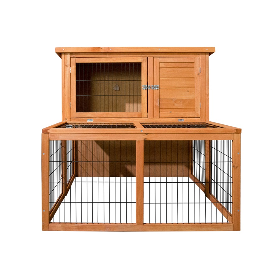 96cmx96cmx100cm i.Pet Chicken Coop Rabbit Hutch Large Run Wooden Cage Outdoor House