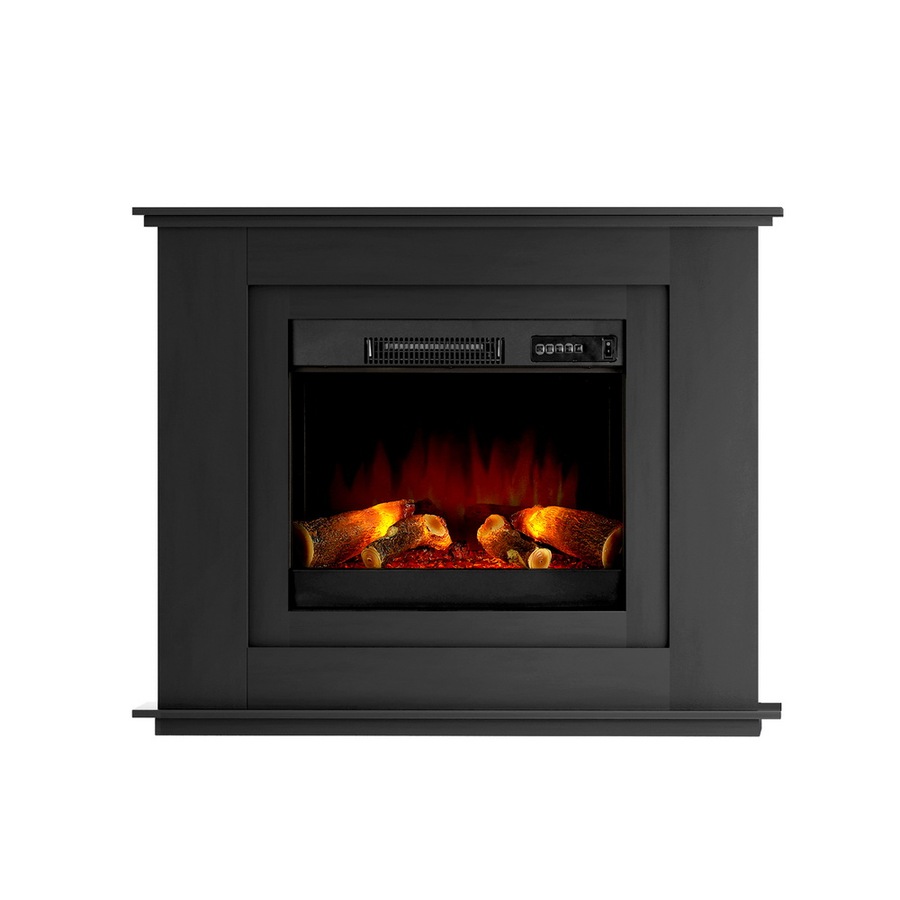 2000W Devanti Electric Fireplace Fire Heater Black Mantel Suite