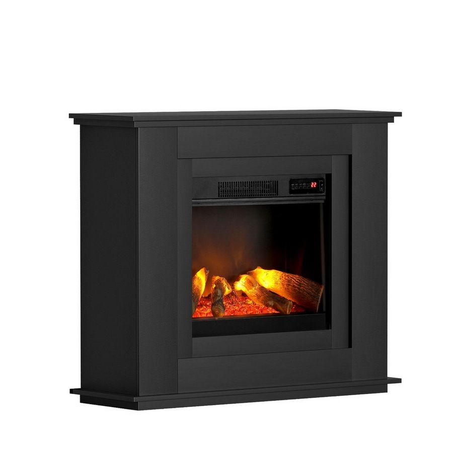 2000W Devanti Electric Fireplace Fire Heater Black Mantel Suite