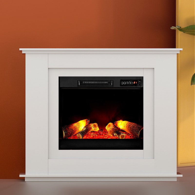 Buy Devanti Electric Fireplace Fire Heater 2000W White - MyDeal