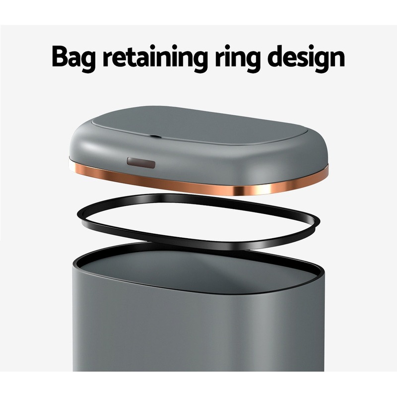 Buy Devanti 38L Motion Sensor Bin Rubbish Automatic Grey MyDeal