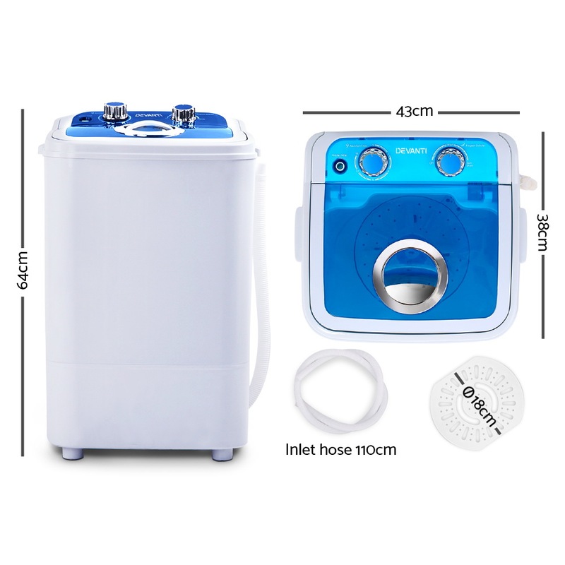 Buy Devanti Portable Washing Machine 4.6KG Blue MyDeal