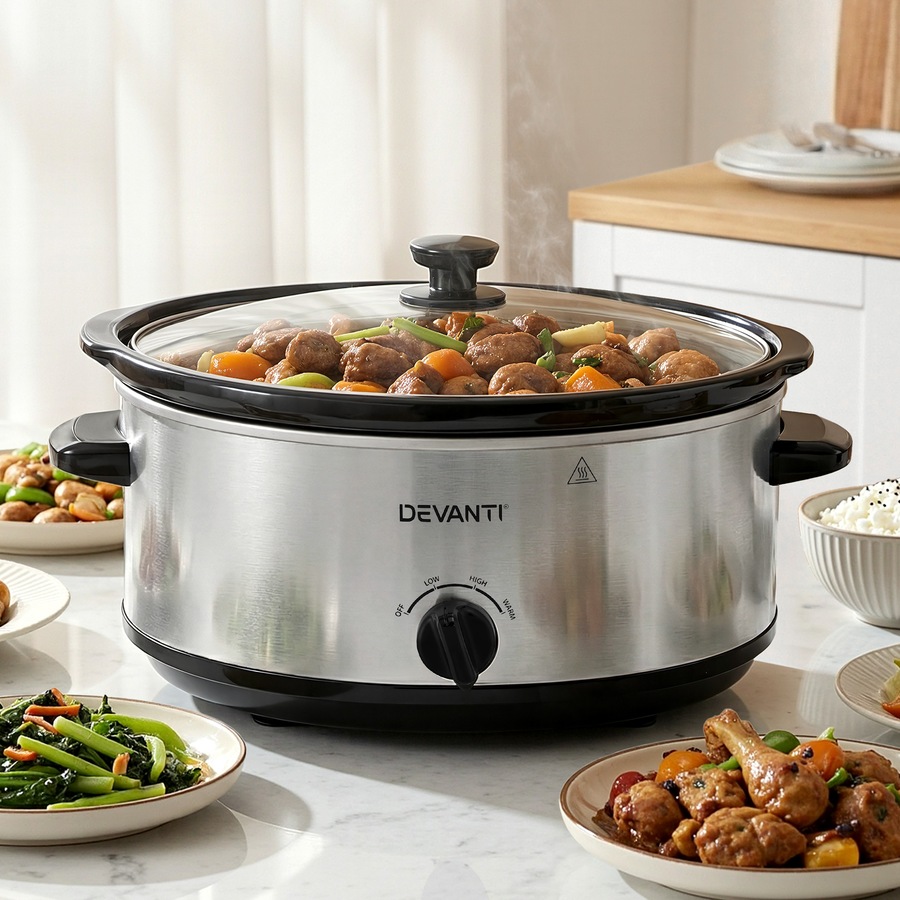 Buy Devanti 6.5L Slow Cooker Electric Multi Cooker with 3 Heat Settings ...