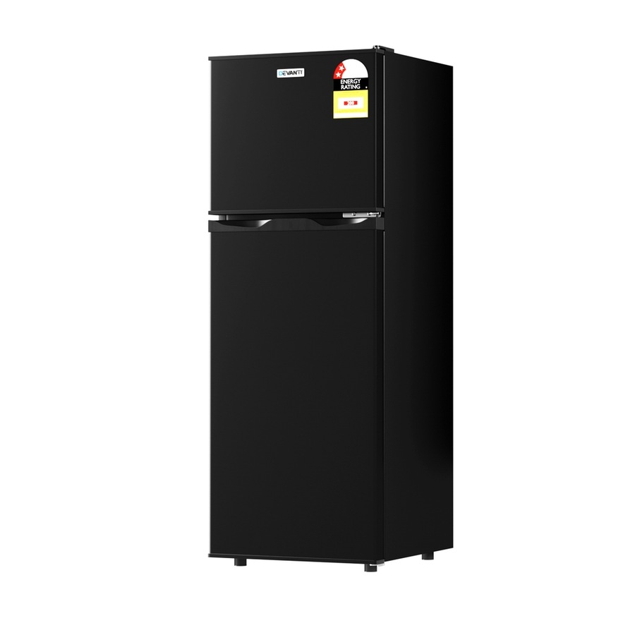 Devanti 122L Bar Fridge Two Door Mini Fridge with Freezer Black