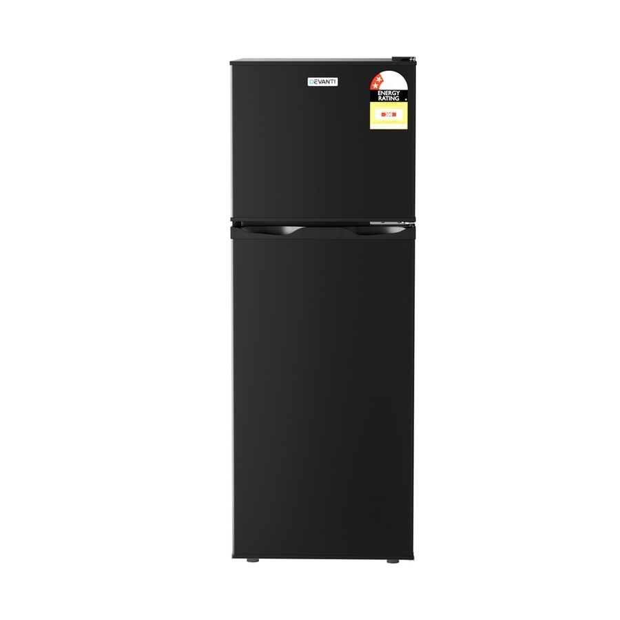 Devanti 122L Bar Fridge Two Door Mini Fridge with Freezer Black