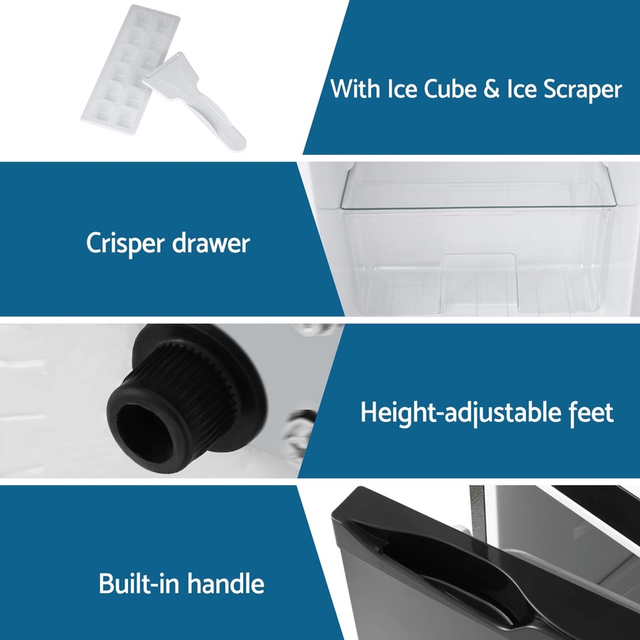 Devanti 122L Bar Fridge Two Door Mini Fridge with Freezer Black