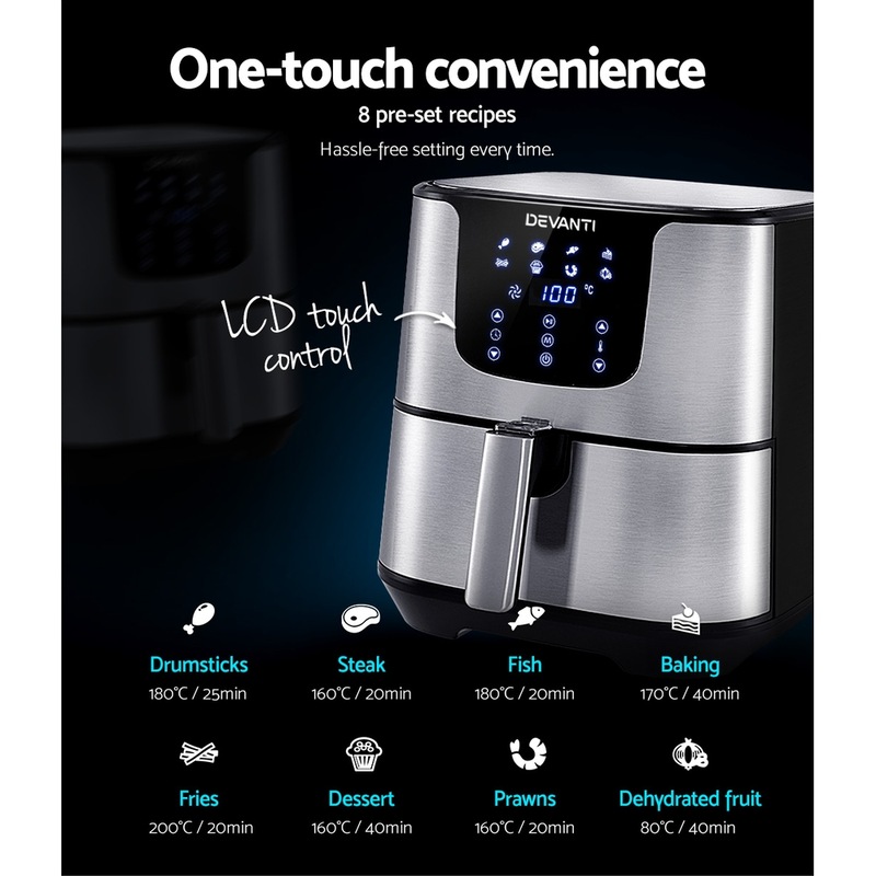 Buy Devanti Air Fryer 7L LCD Fryers Stainless Steel MyDeal