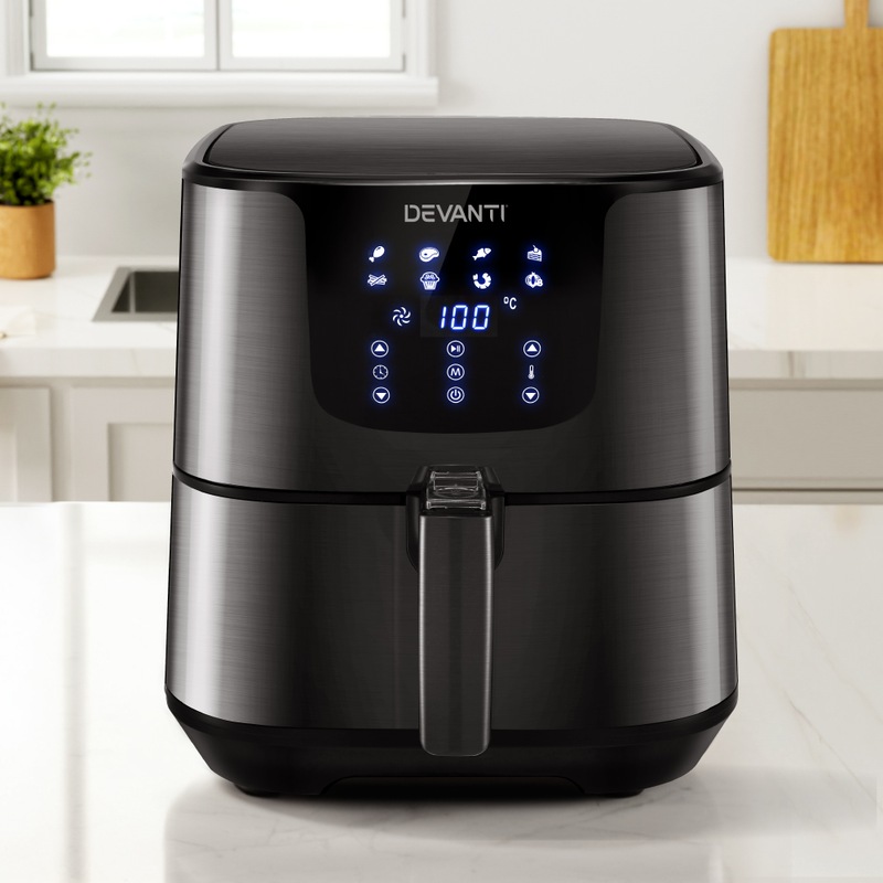 Devanti Air Fryer 7L LCD Fryers Airfryer Kitchen Healthy Cooker