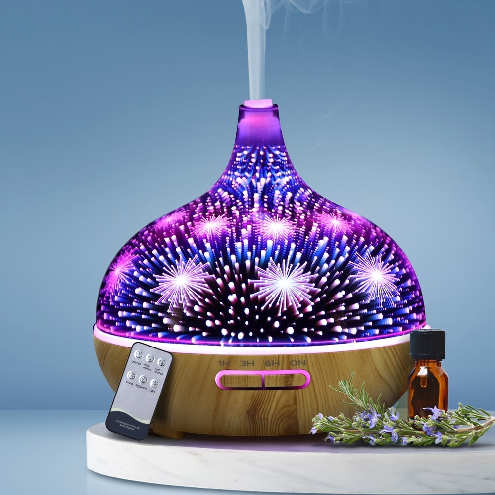 Devanti Aroma Diffuser Aromatherapy 3D Glass 400ml