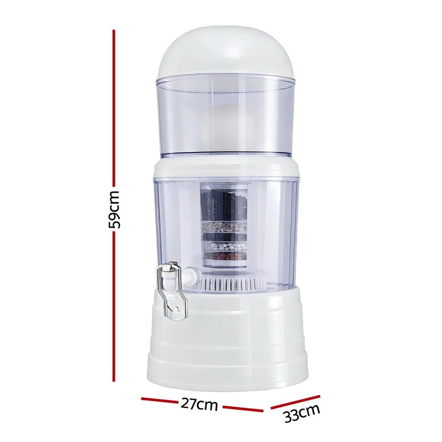 Devanti Benchtop Water Filter 14L Gravity Purifier Multi-Stage BPA-Free for Home and Camping