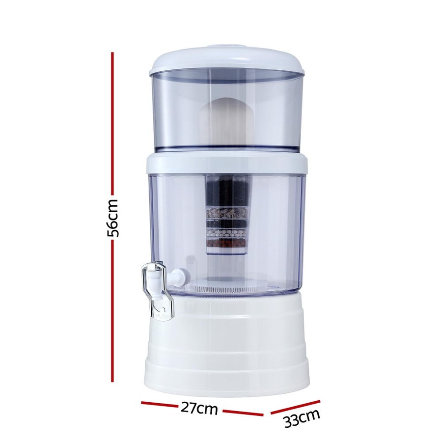 Devanti Benchtop Water Filter 16L Gravity Purifier Multi-Stage BPA-Free for Home and Camping