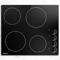 Devanti 60cm 4-Zone Electric Ceramic Cooktop w/ Knob Controls