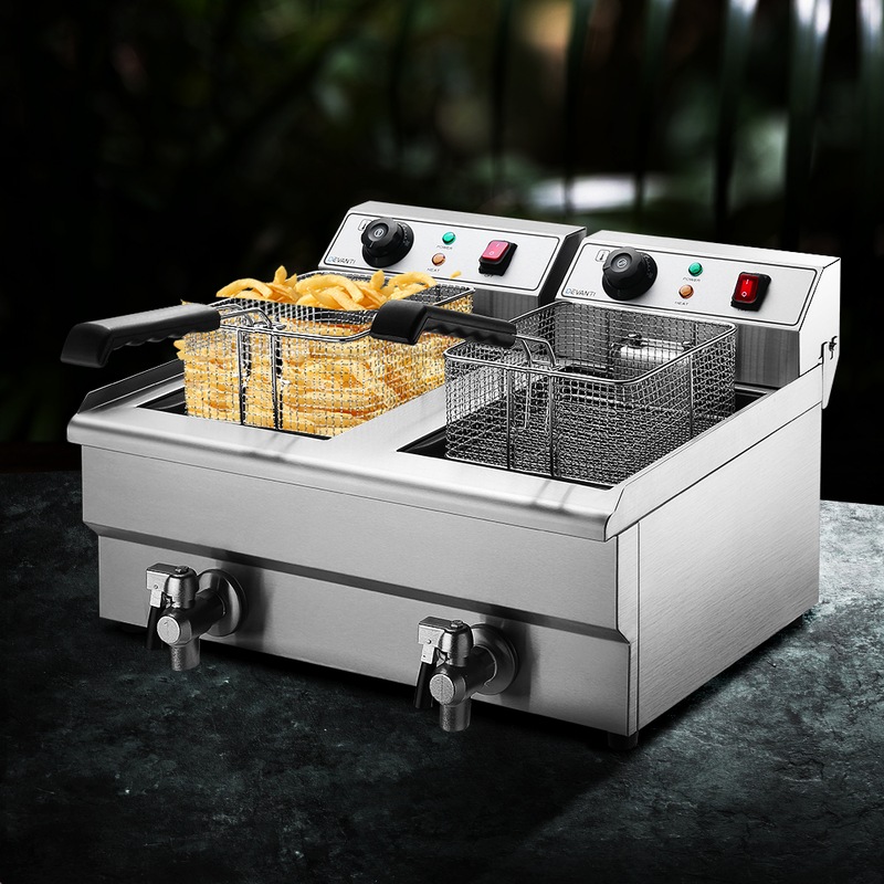 Buy Devanti Electric Commercial Deep Fryer Frying Basket Chip Cooker