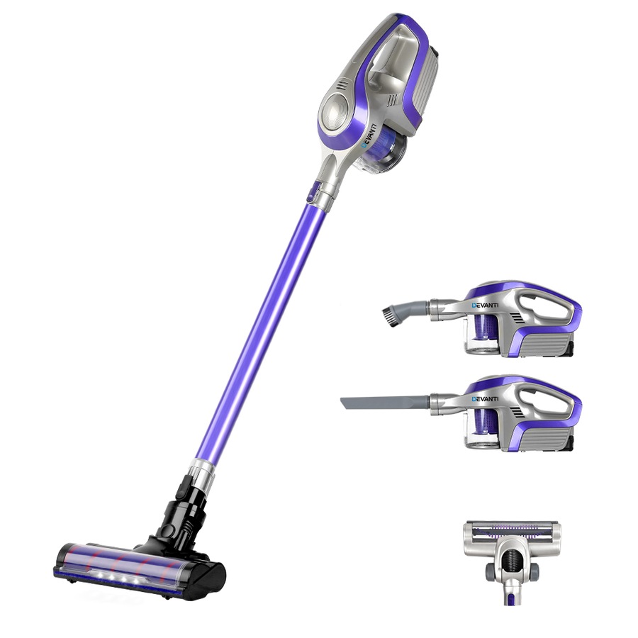 150W Devanti Stick Vacuum Cleaner Handheld Corded Purple