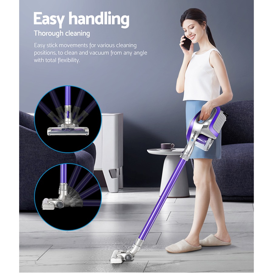 150W Devanti Stick Vacuum Cleaner Handheld Corded Purple