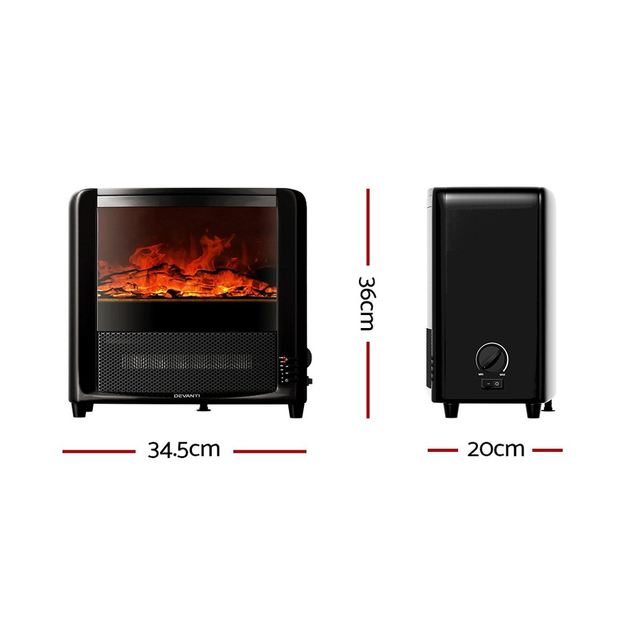 2000W 13" Devanti Electric Fireplace Fire Heaters