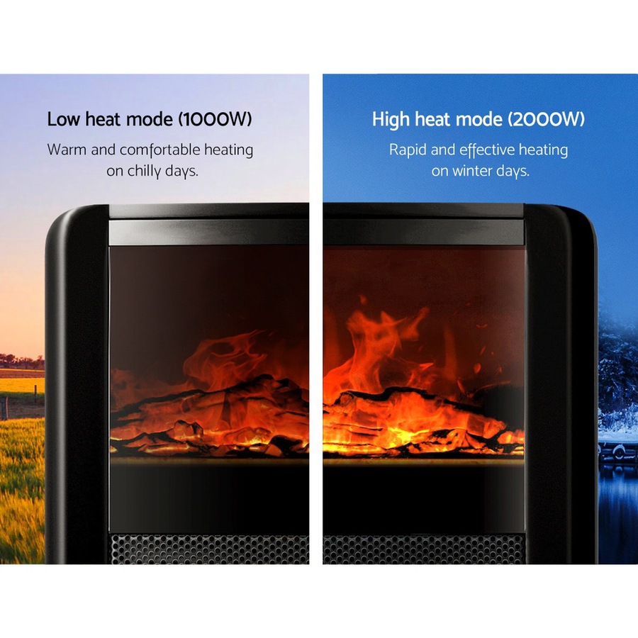 2000W 13" Devanti Electric Fireplace Fire Heaters