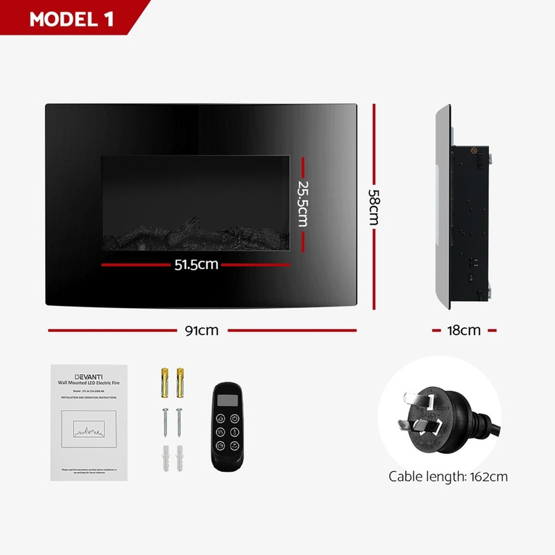 Buy Devanti Electric Fireplace Heater Mantel Fire Heater MyDeal