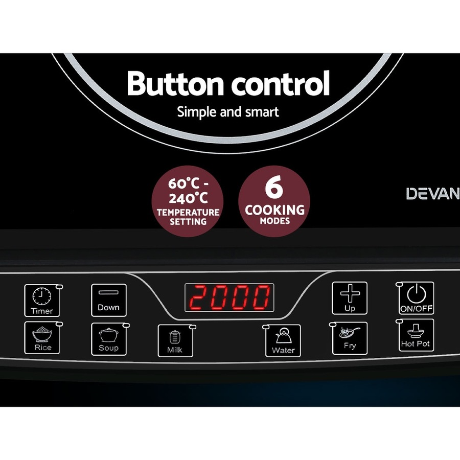 Buy Devanti Induction Cooktop 30cm Portable Cooker - Everyday Rewards Shop