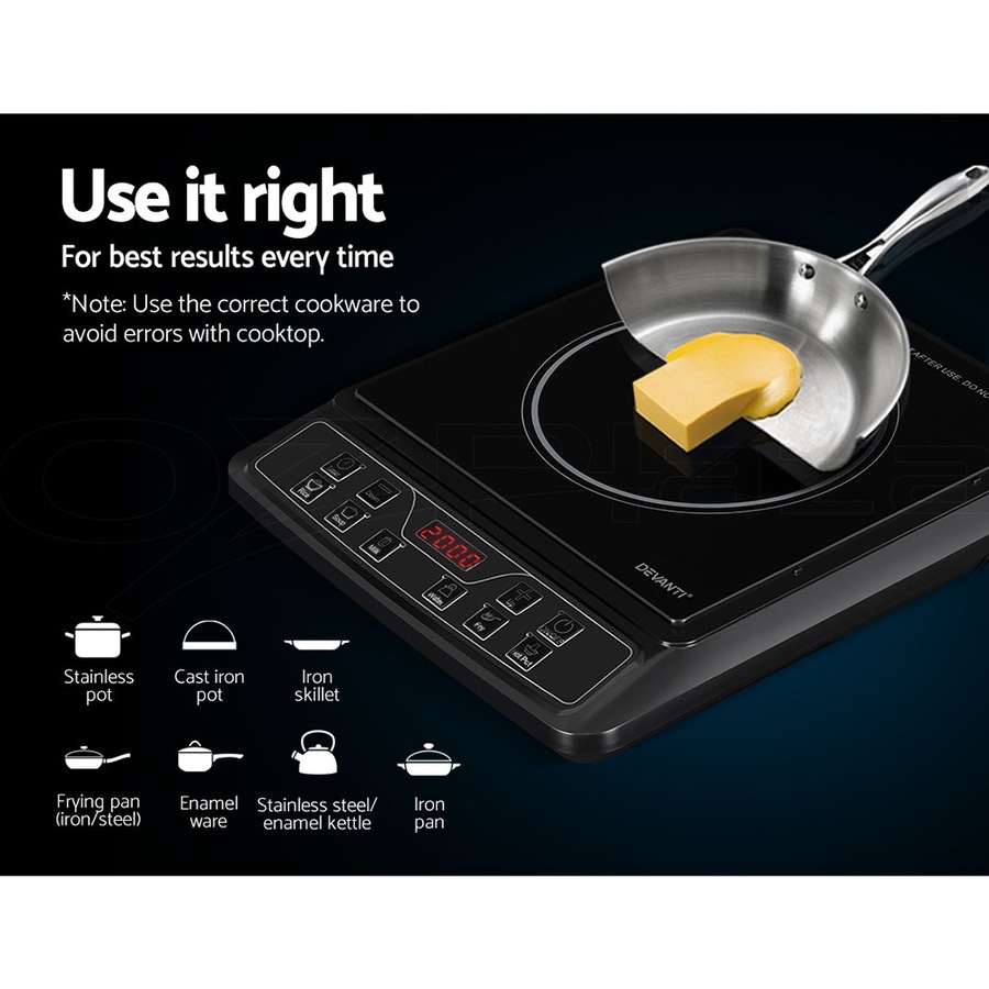 Buy Devanti Induction Cooktop 30cm Portable Cooker - Everyday Rewards Shop