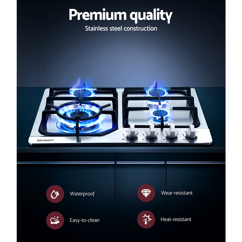Buy Devanti Gas Cooktop 60cm 4 Burner MyDeal