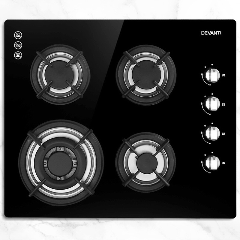 Buy Devanti Gas Cooktop 60cm 4 Burner Stove MyDeal